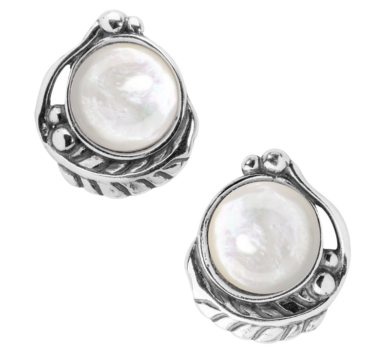 American West Classics Sterling Gemstone B utton Earrings — View 11