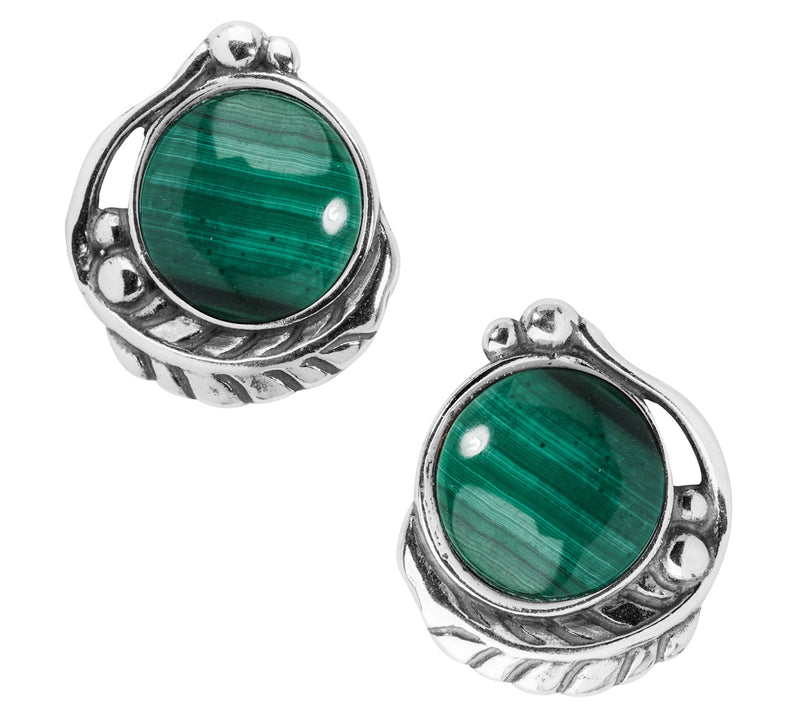 American West Classics Sterling Gemstone B utton Earrings — View 9