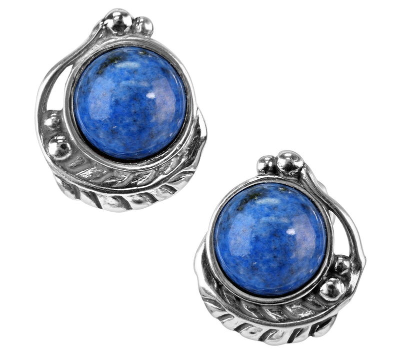 American West Classics Sterling Gemstone B utton Earrings — View 7