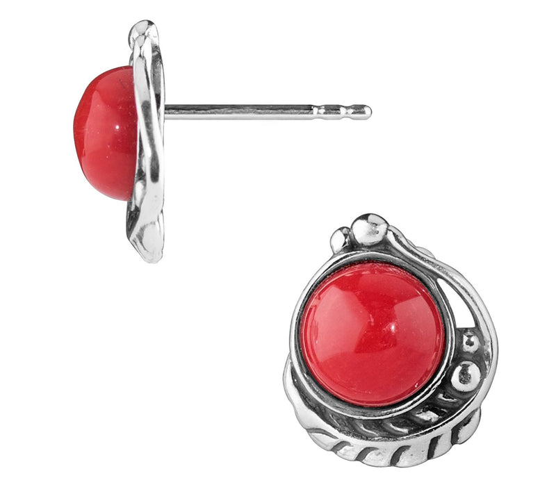 American West Classics Sterling Gemstone B utton Earrings — View 20