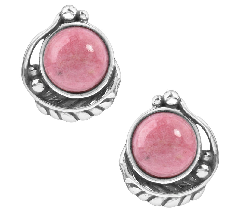 American West Classics Sterling Gemstone B utton Earrings — View 17