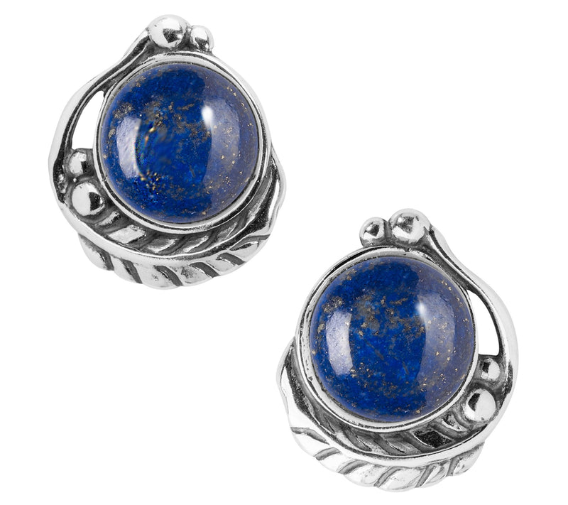 American West Classics Sterling Gemstone B utton Earrings — View 5