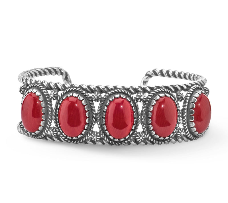 American West Classics Sterling Silver Oval Gemstone Cuff — View 12