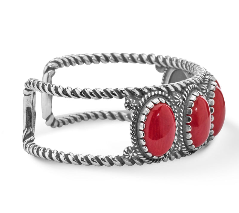 American West Classics Sterling Silver Oval Gemstone Cuff — View 11