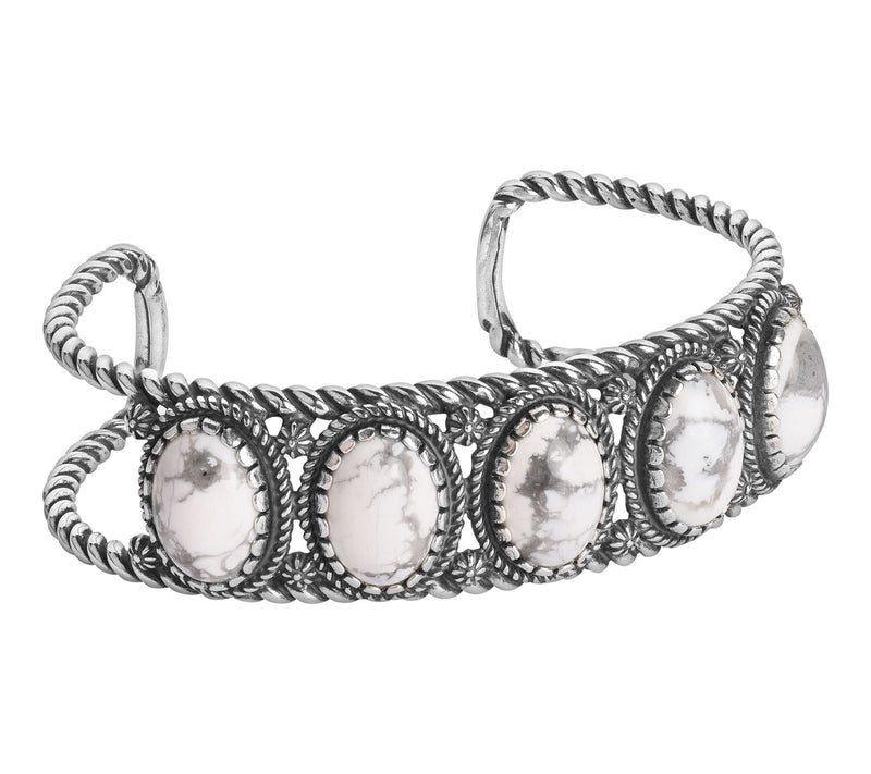 American West Classics Sterling Silver Oval Gemstone Cuff — View 3