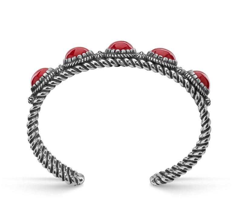 American West Classics Sterling Silver Oval Gemstone Cuff — View 10