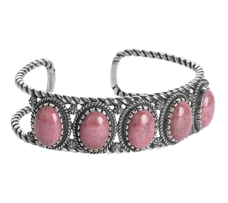 American West Classics Sterling Silver Oval Gemstone Cuff — View 7