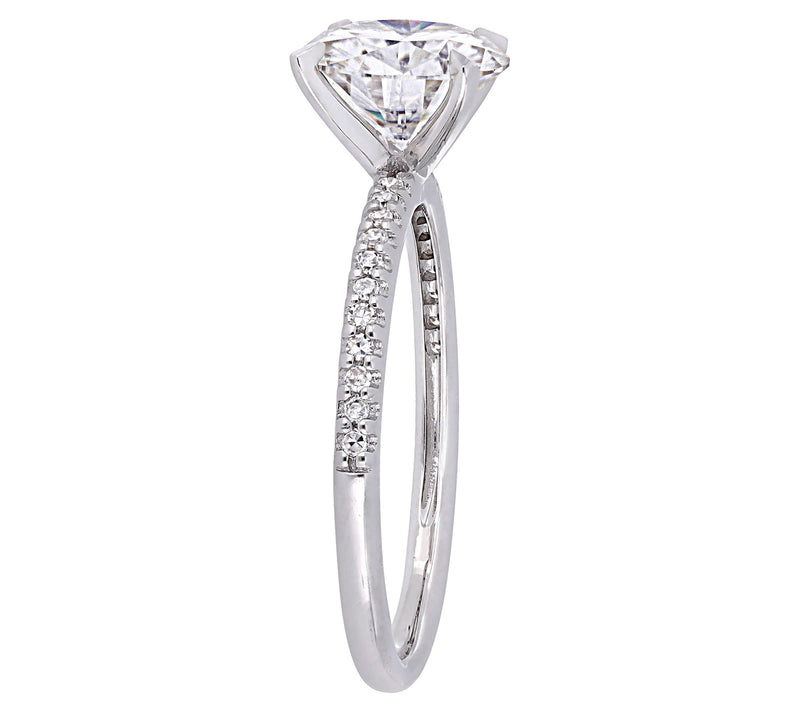 MoissanIce Moissanite 1.85 cttw & Diamond Accent Ring, 14K — View 4