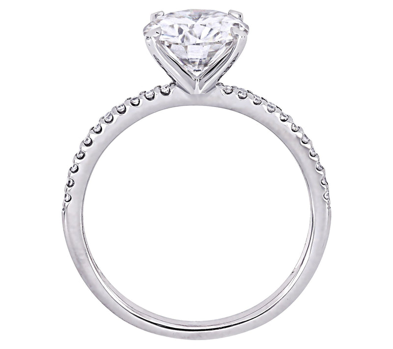 MoissanIce Moissanite 1.85 cttw & Diamond Accent Ring, 14K — View 5