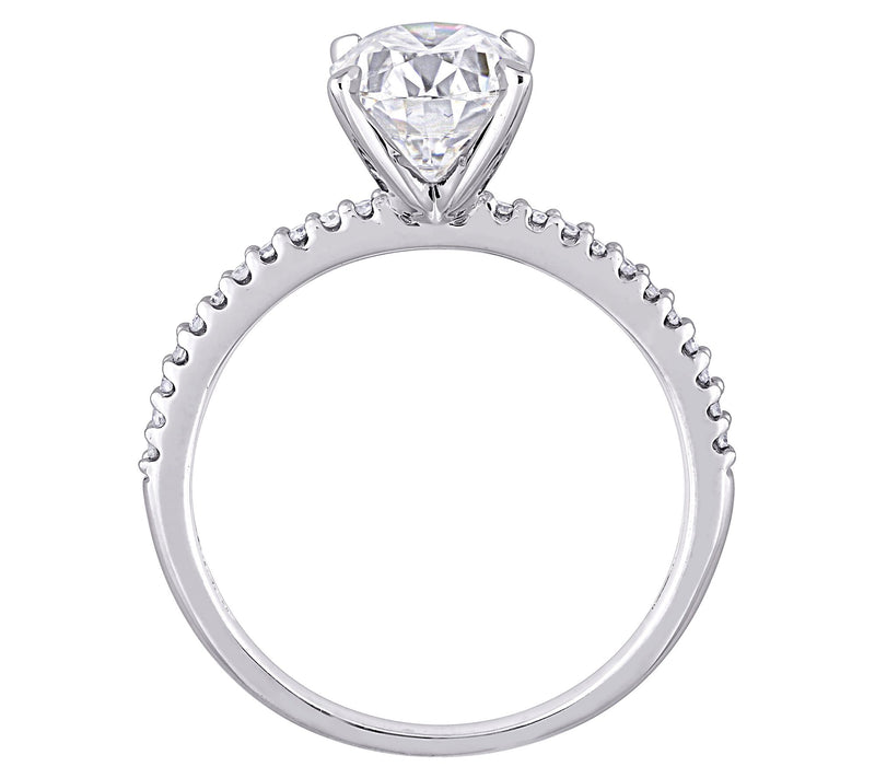 MoissanIce Moissanite 1.95 cttw & Diamond Accent Ring, 14K — View 5