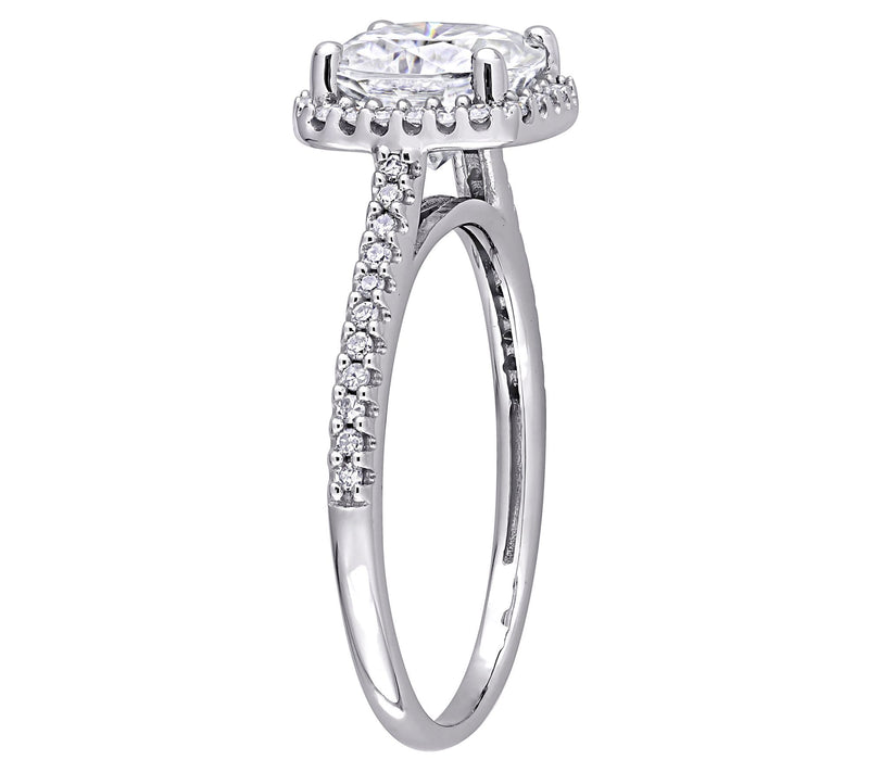 MoissanIce Moissanite 2.00 cttw & 0.20 cttw Diamond Ring, 14K — View 4