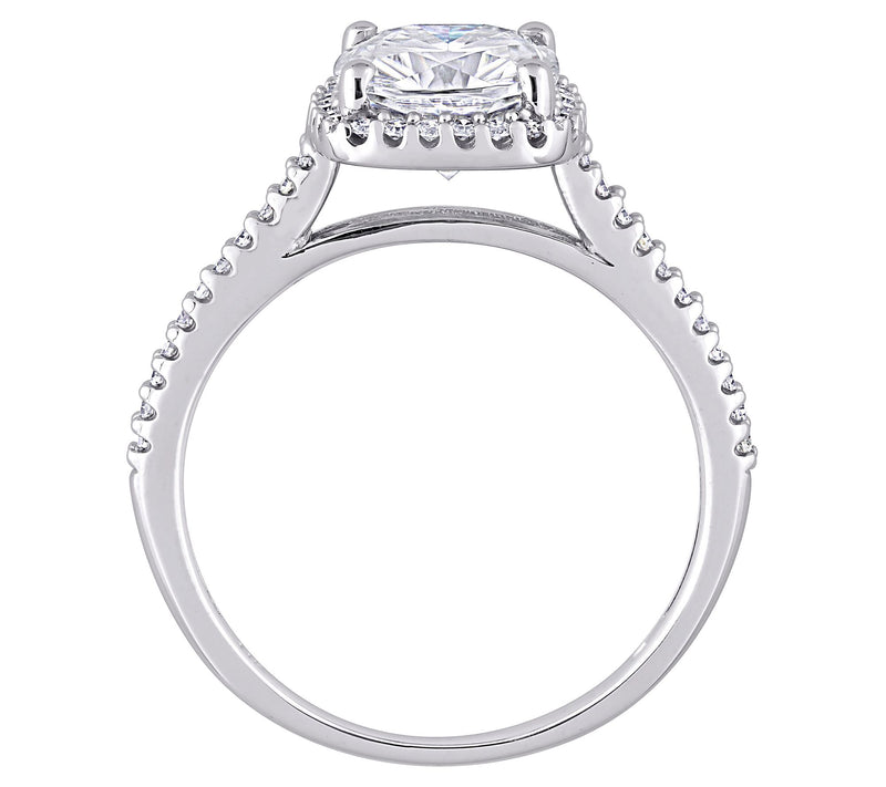MoissanIce Moissanite 2.00 cttw & 0.20 cttw Diamond Ring, 14K — View 5