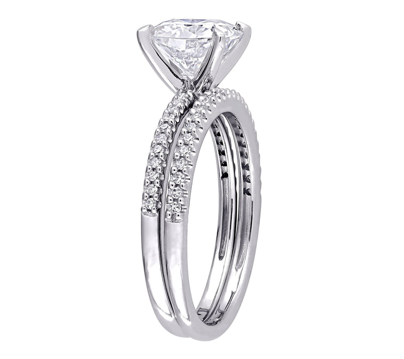 MoissanIce Moissanite 2.00 cttw Diamond Bridal Set, 14K Gold — View 4