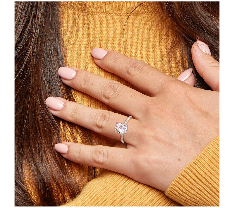 MoissanIce Moissanite 1.95 cttw & Diamond Engagement Ring, 14K — View 7