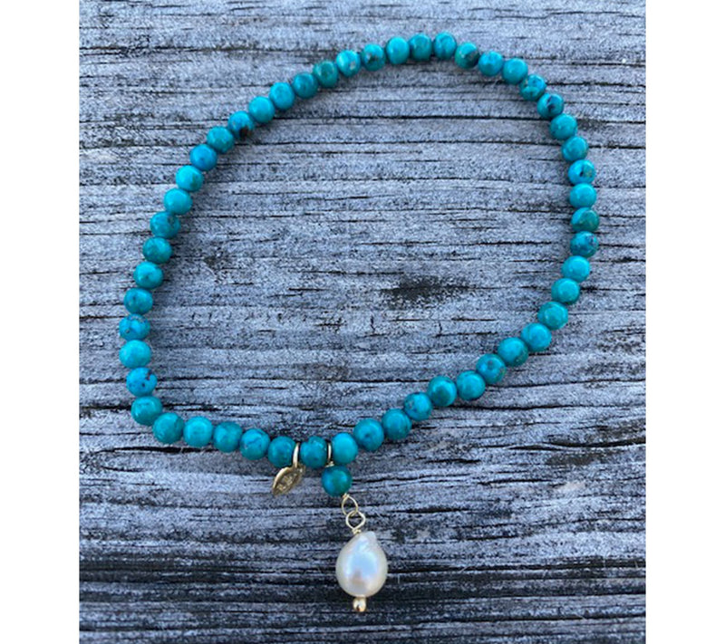 Alkeme 10K Gold Ocean Vibe Turquoise & Cultured Pearl Bracelet — View 2