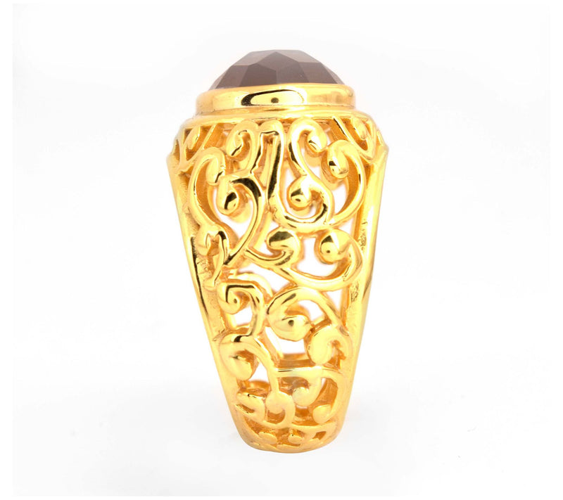 Affinity Gems 10.50 cttw Chalcedony Ring, 14K Gold Plated — View 8