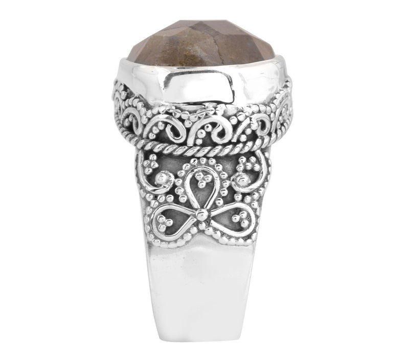 Artisan Crafted Sterling Silver Checkerboard Labradorite Ring — View 6