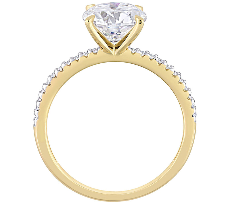 MoissanIce 1.85 cttw Moissanite & Diamond Accent Ring, 14K — View 5