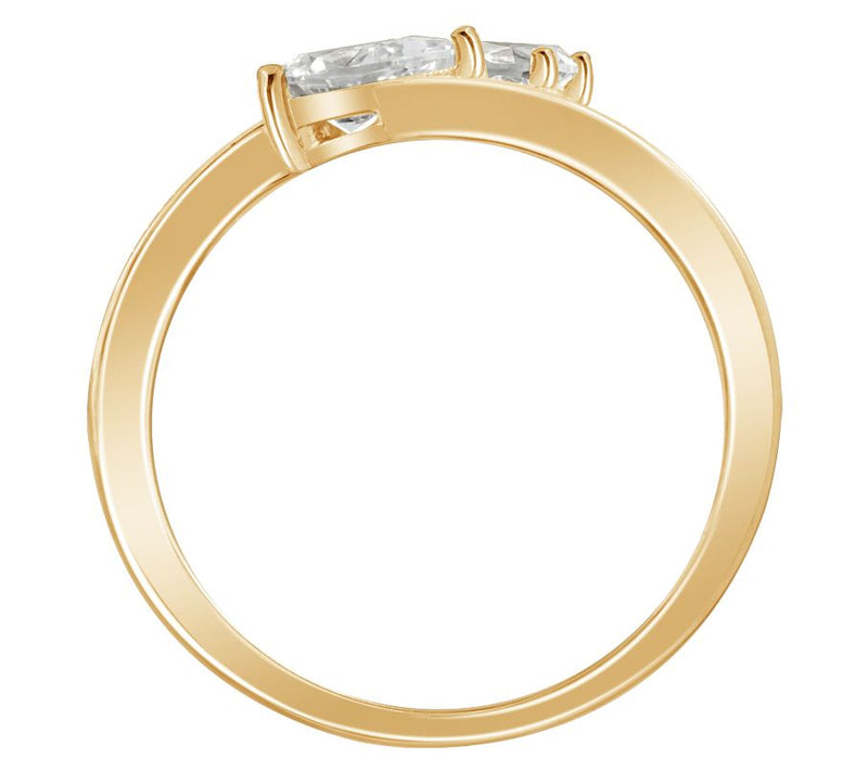 Diamonique Bypass Ring, Sterling Silver — View 9