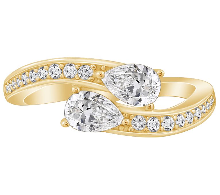 Diamonique Bypass Ring, Sterling Silver — View 7