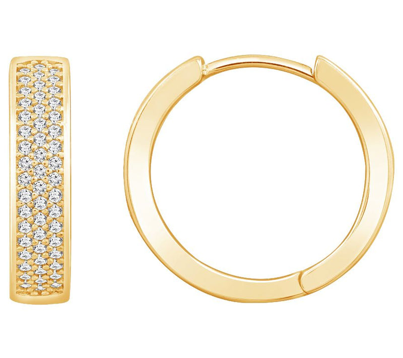 Diamonique 0.55 cttw Hinged Hoop Earrings, Ster ling Silver — View 7