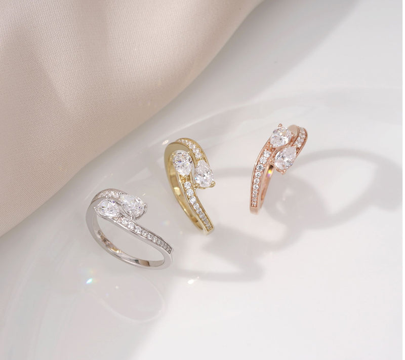 Diamonique 2.10 cttw Bypass Ring, Sterling Silver — View 11