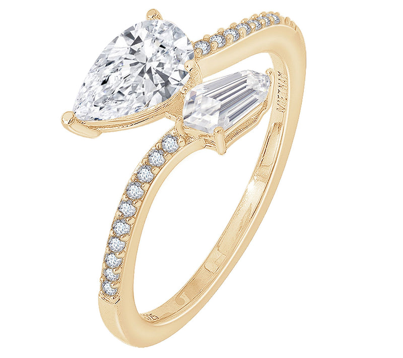 Diamonique 2.10 cttw Bypass Ring, Sterling Silver — View 7