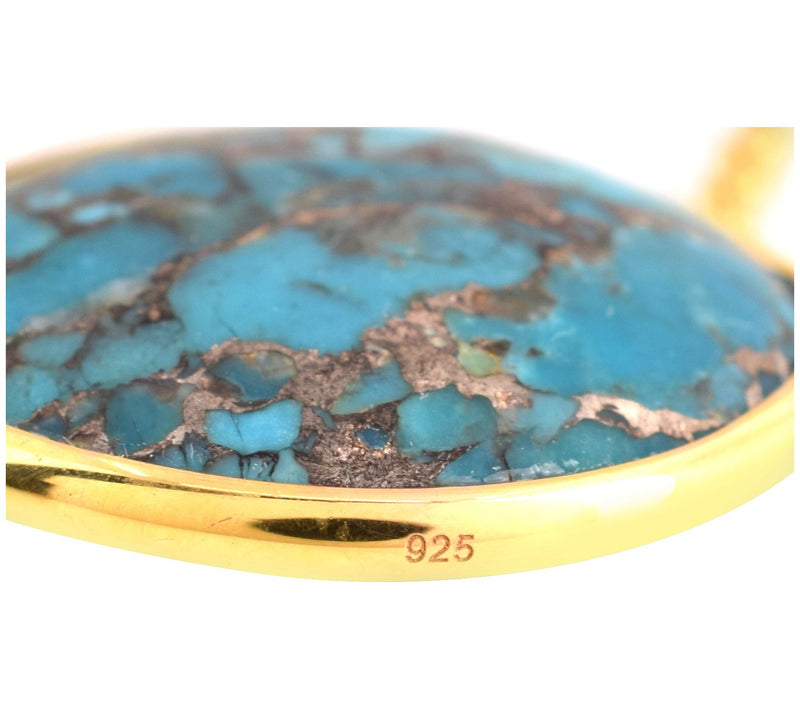 Affinity Gems Composite Turquoise Bracelet, 14K Gold Plated — View 6