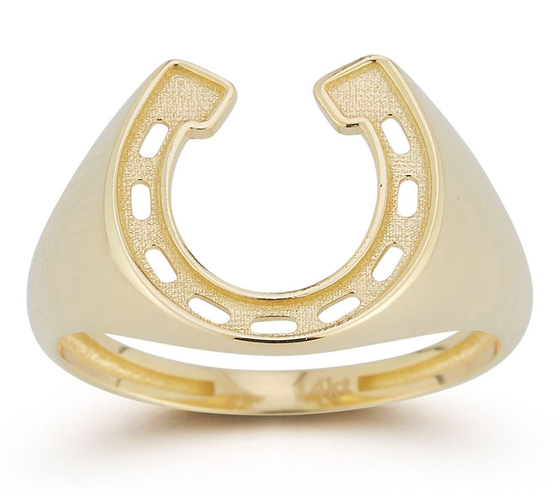 Luminosa Gold Horseshoe Signet Ring, 14K — Main view