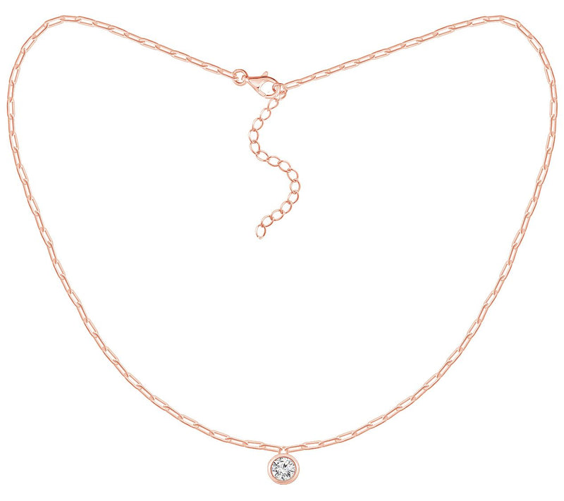 Diamonique 0.85 cttw Pendant w / Chain, Sterli ng Silver — View 3