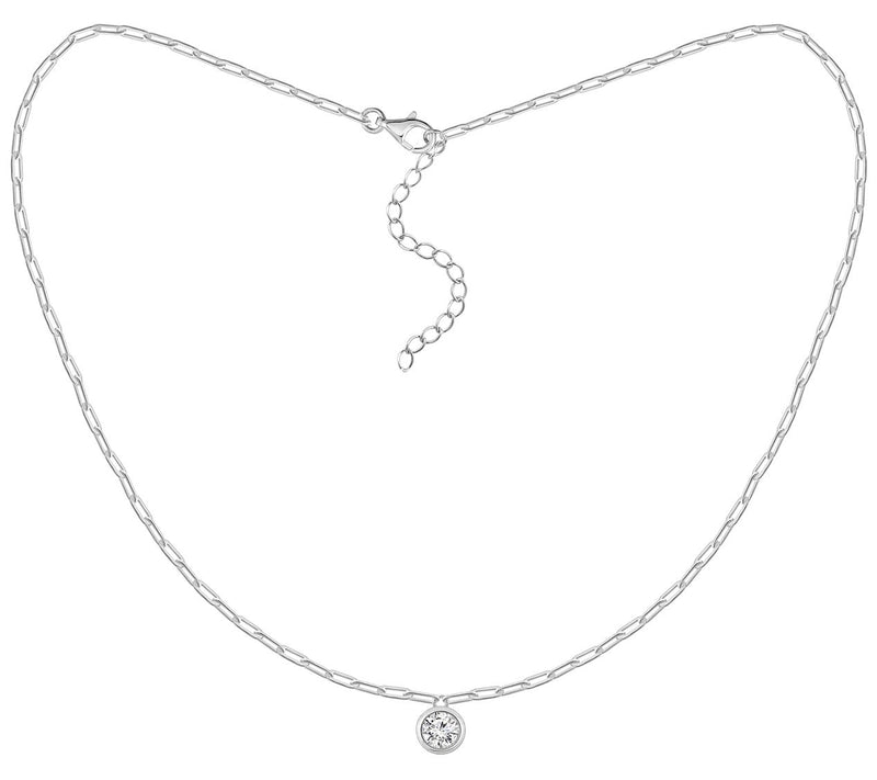 Diamonique 0.85 cttw Pendant w / Chain, Sterli ng Silver — View 5