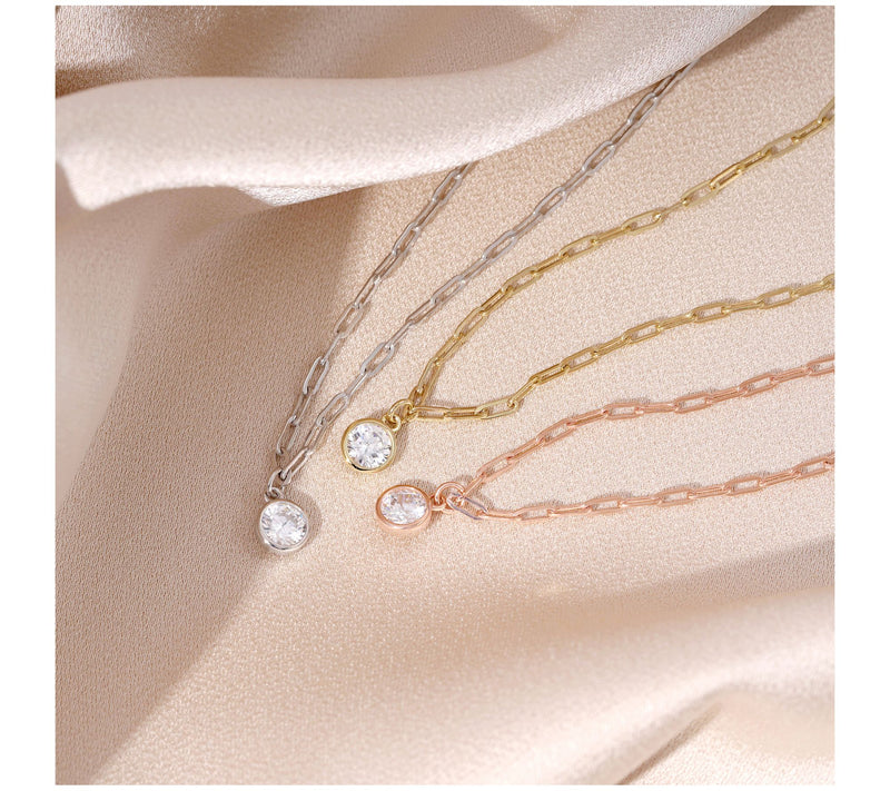 Diamonique 0.85 cttw Pendant w / Chain, Sterli ng Silver — View 8