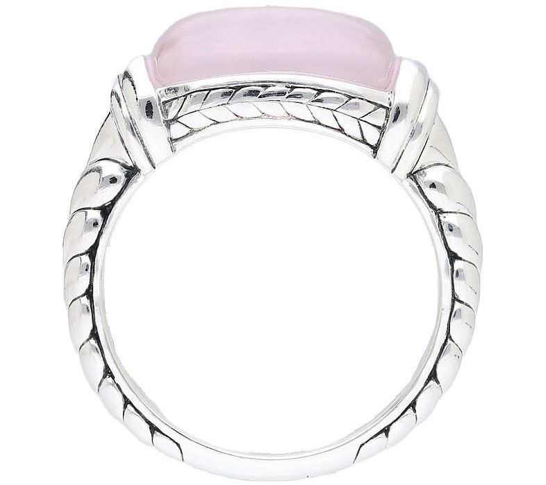 Tiffany Kay Studio Sterling Herringbone Rose Quartz Ring — View 3