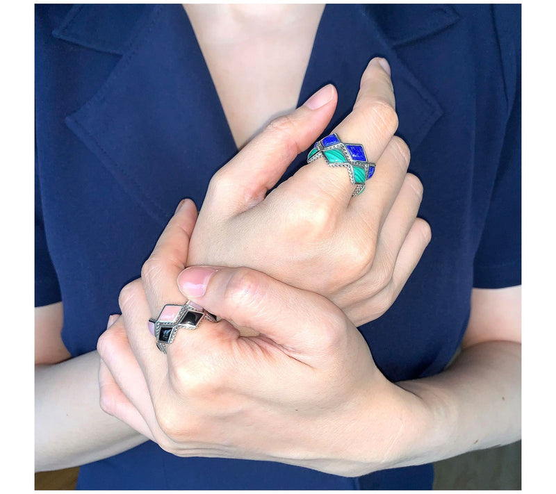 Tiffany Kay Studio Sterling Onyx Herringbone E ternity Ring — View 6