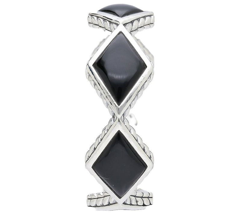 Tiffany Kay Studio Sterling Onyx Herringbone E ternity Ring — View 2