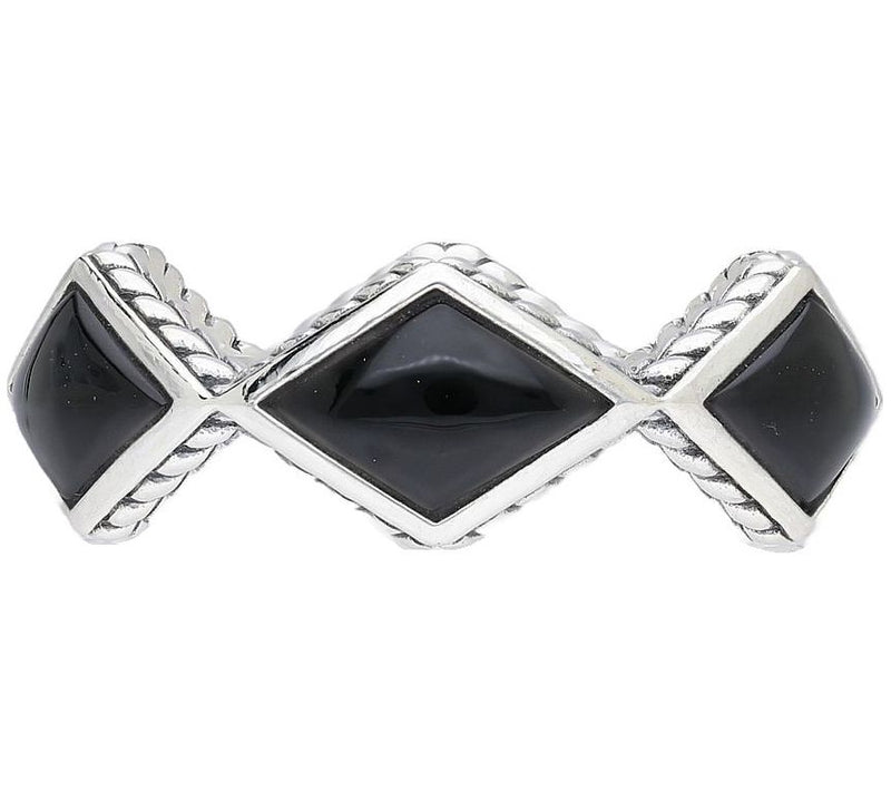 Tiffany Kay Studio Sterling Onyx Herringbone E ternity Ring — Main view