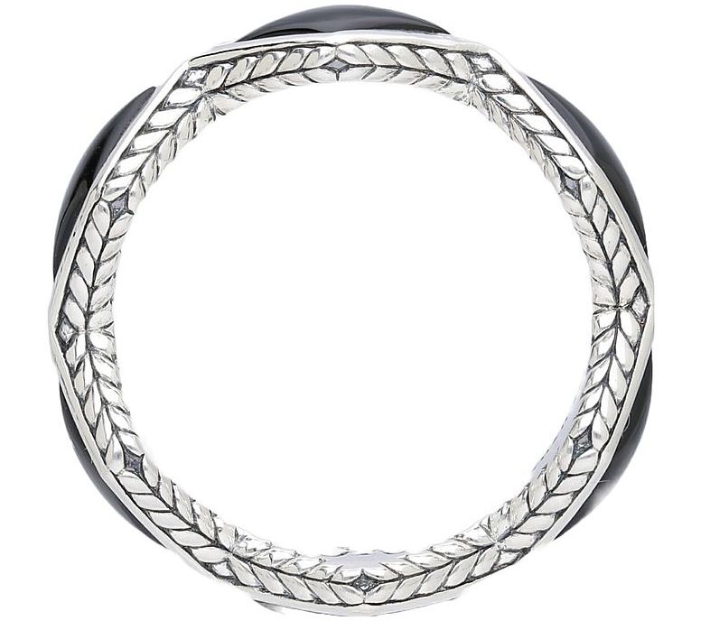 Tiffany Kay Studio Sterling Onyx Herringbone E ternity Ring — View 3