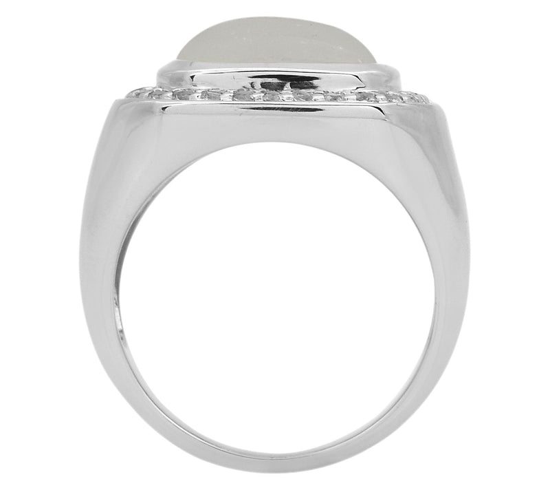 Affinity Gem Moonstone & White Topaz Halo R ing, Sterling — View 7