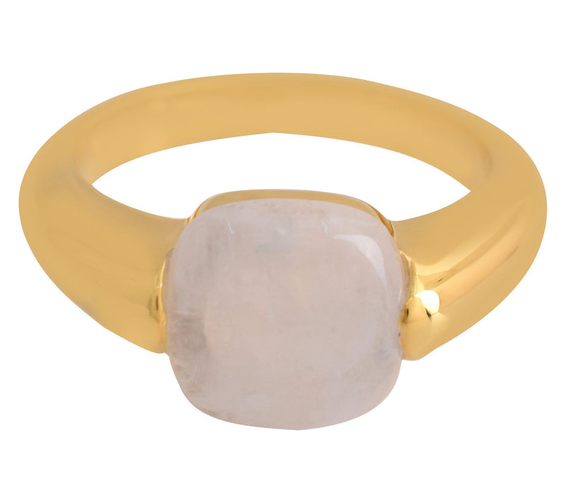 Affinity Gems Rainbow Moonstone Ring, 14K Gold Plated — View 4
