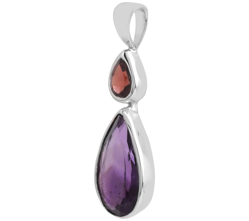 Affinity Gems Amethyst & Garnet Pendant, Sterling Silver — View 4