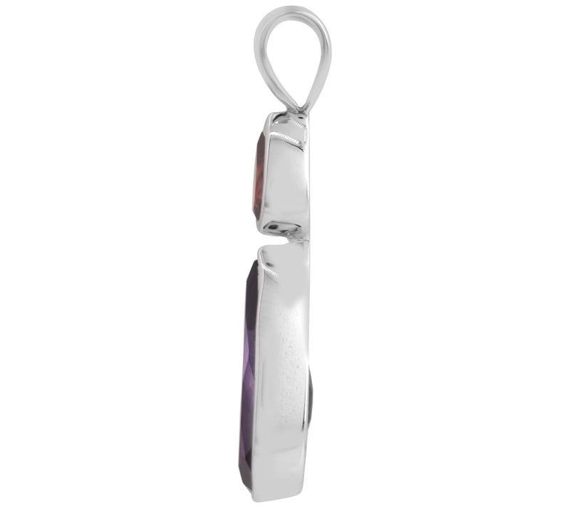 Affinity Gems Amethyst & Garnet Pendant, Sterling Silver — View 5