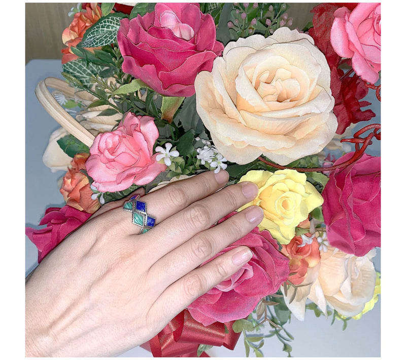 Tiffany Kay Studio Sterling Herringbone Gemstone Eternity Band — View 10