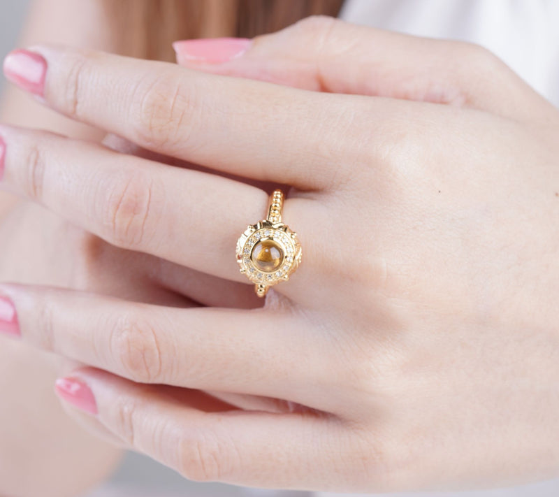 Elyse Ryan 14K Gold Clad Citrine & White Topaz Ring — View 4