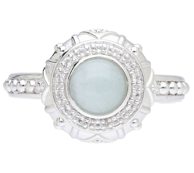 Elyse Ryan Sterling Silver Multi-Gemstone Halo Ring — Main view