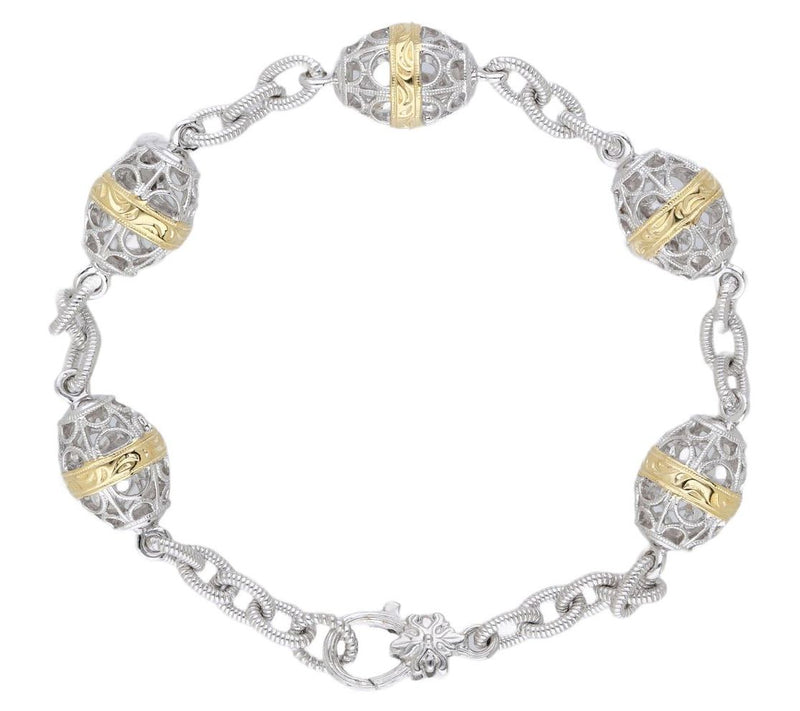 Ariva Sterling Silver & 18K Gold Clad Station Bracelet — View 2