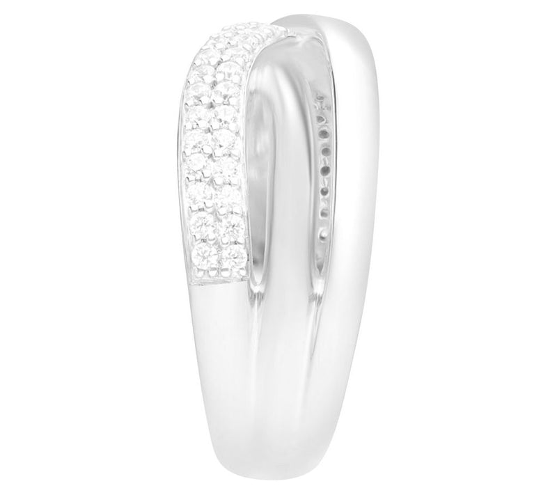 Ariva Sterling Silver 0.60 cttw Diamonique Criss-Cross Ring — View 3