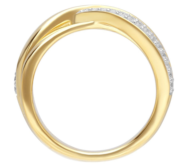 Ariva 18K Gold Clad 0.60 cttw Diamonique Criss-ross Ring — View 2
