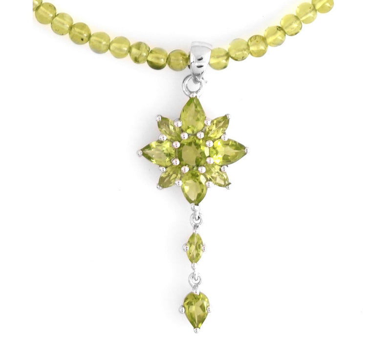 Affinity Gems Floral Peridot Necklace, S terlinSilver — View 4
