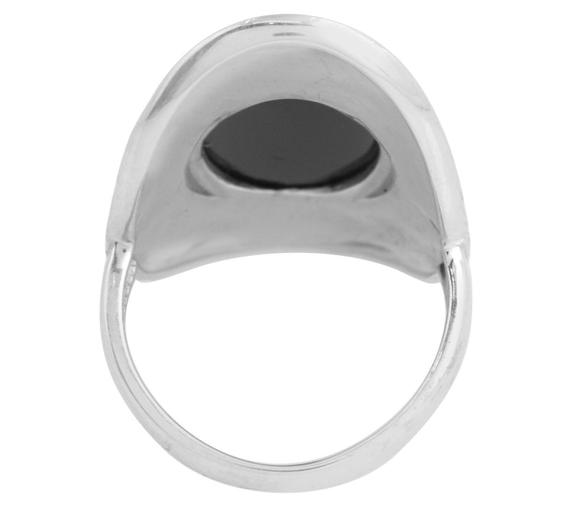 Artisan Crafted Sterling Silver Black Chalcedon y Cocktail Rin — View 6