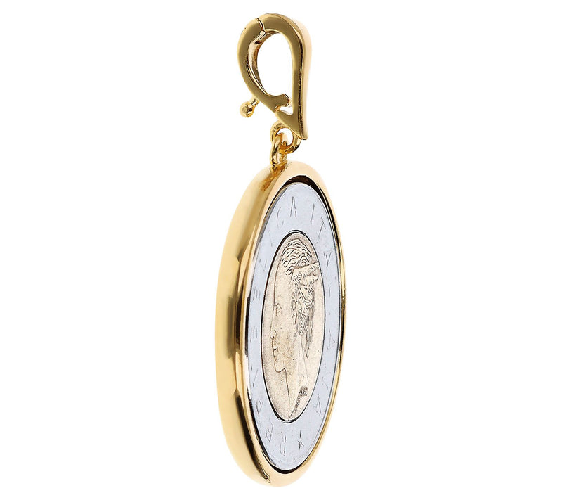 Ultrafine Silver 500 Lire Polished Coin Pendant — View 6